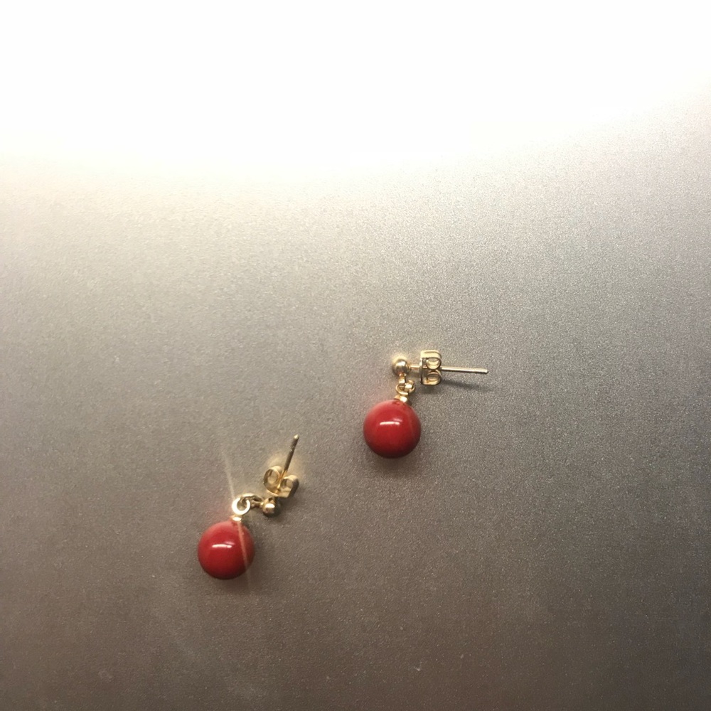 cute red ball earring